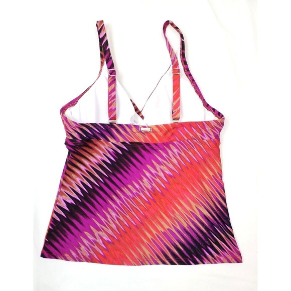 Dana Buchman Multicolor Underwire Support Tankini Swim Top Womens Size 6 - Picture 2 of 11